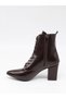 Pres 1037 Brown Krşk Patent Leather Heeled Women's Boots - 7