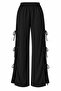 Black Side Slit Trousers with Tie Detail - 2Y3528