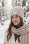 Women's Zebra Patterned Soft Plush Beanie Soft Textured Folded Winter Snow Beanie