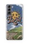 Samsung Galaxy S21 Fe Compatible Retro Sun Path Pattern Transparent Phone Case