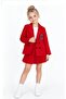 Girl's Red Jacketed Pleated Shorts Skirt Set – 0680- - 4