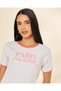 Women White Printed Ribbed T-Shirt - 4