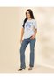 Women Sky Blue Graphic T-Shirt - 2