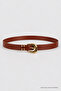Gold Buckle Faux Leather Belt Lkm0011 Taba - 3