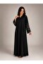 Sabrina Black Abaya – Elegant Silver Hand-Embellished Stone Sleeves - 2
