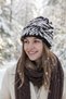 Women's Zebra Patterned Soft Plush Beanie Soft Textured Folded Winter Snow Beanie - 6
