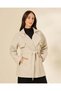 Women Beige Short Trench Coat