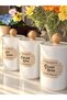 3-Pack 900ml Acrylic (Plastic) Vacuum Jar with Wooden Handle for Turkish Coffee-Granulated Coffee-Coffee Beans White Storage Container - 2
