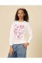 Senior Girls White Bow Graphic Sweatshirt