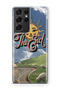 Samsung Galaxy S21 Ultra Compatible Retro Sun Path Pattern Transparent Phone Case