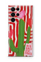 Samsung Galaxy S22 Ultra Compatible Cactus Patterned Transparent Phone Case