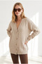 Women's Stone 4 Button Soft Textured Casual Cardigan Hrk-19000519
