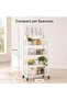 4-Tier Rolling Storage Rack with Pegboard, 15 Hooks & Swivel Wheels - 5