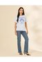 Women Sky Blue Graphic T-Shirt - 5