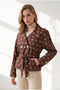 Women's Brown Lined Polka Dot Crop Trench Coat Trc-00000016 - 2