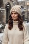 Women's Zebra Patterned Soft Plush Beanie Soft Textured Folded Winter Snow Beanie - 7