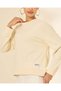 Women Beige Plain Crew Neck Sweatshirt - 4
