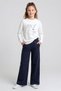Dmb Girl's Steel Knitted Pants 7-15 Years Old Navy Blue