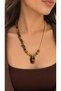 Handmade Special Design Necklace with Tiger's Eye & Quartz Stone, Hand of Fatma - 6