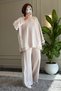 6686 - Stylish, Comfortable, Loose-Fitting Viscose Soft Modal Fabric Zipper Detailed Peach Fabric Garnished Women's Suit - 3