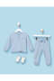 Infant Boys Blue Striped Pyjama Set With Socks (3 Piece)