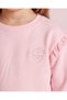Girls Pink Frilled Sweatshirt - 3