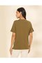 Women Olive Slogan T-Shirt - 3