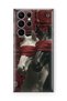 Samsung Galaxy S25 Ultra Compatible Transparent Phone Case with Carpet Background and Horse Artistic Pattern