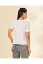 Women White Printed Ribbed T-Shirt - 3