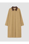 Özmarka New Season Beige Contrast Collar Women's Trench Coat - 3