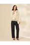 Women Ivory Knitted Button Front V-Neck Sweater - 5