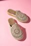 Oval Wicker Embroidered Closed-Front Slippers - 2