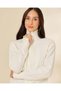 Women Ivory Zip Front Cardigan - 4