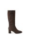 Roksa Exclusive Pointed Toe Block Heeled Boots Brown Suede - 2