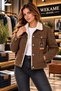 Women's Casual Regular Fit Fur Lined Denim Jacket - 3