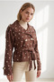 Women's Brown Lined Polka Dot Crop Trench Coat Trc-00000016 - 3