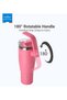 Temp Guard Vacuum Insulated Travel Mug – 180° Rotating Handle Tumbler, 24H Cold & 12H Hot Retention, 1200ml - Rose Red - 2