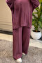 6686 - Stylish, Comfortable, Loose-Fitting Viscose Soft Modal Fabric Zipper Detailed Peach Fabric Garnished Women's Suit - 6