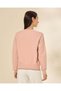 Women Pink Knitted Button Front Crew Neck Sweater - 3