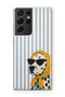 Samsung Galaxy S21 Ultra Compatible Transparent Phone Case with Dalmatian Dog Pattern