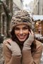 Women's Zebra Patterned Soft Plush Beanie Soft Textured Folded Winter Snow Beanie - 3