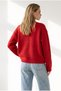 Women's Red Daisy Buttoned Soft Textured Knitwear Cardigan Hrk-19000517 - 5