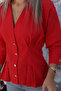 Red Gold Buttoned Pleated Shirt - 4