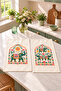 Elephant Festival Elephant and Flower Patterned 2-Piece Kitchen Towel Set 35X55 - 7