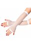 80S 90S Retro White Mesh Fingerless Gloves 26 cm - 2