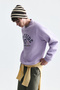 Oversize Printed Crew Neck Sweatshirt - 4
