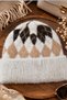 Women's Diamond Patterned Soft Plush Beanie Soft Textured Folded Winter Snow Beanie - 2