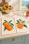 Orange Blossom Orange and Floral Patterned Mediterranean 2-Piece Kitchen Towel Set 35X55 - 6