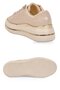 Beige Leather Thick Comfortable Sole Lace-Up Women's Casual Walking Shoes Sneaker 431173 - 5