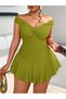 Rochie mini, verde - 4